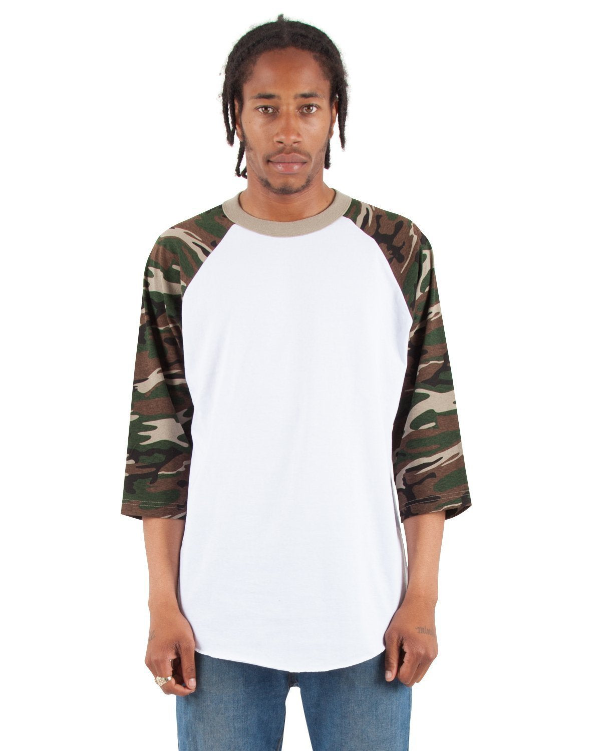 White and Camo Green