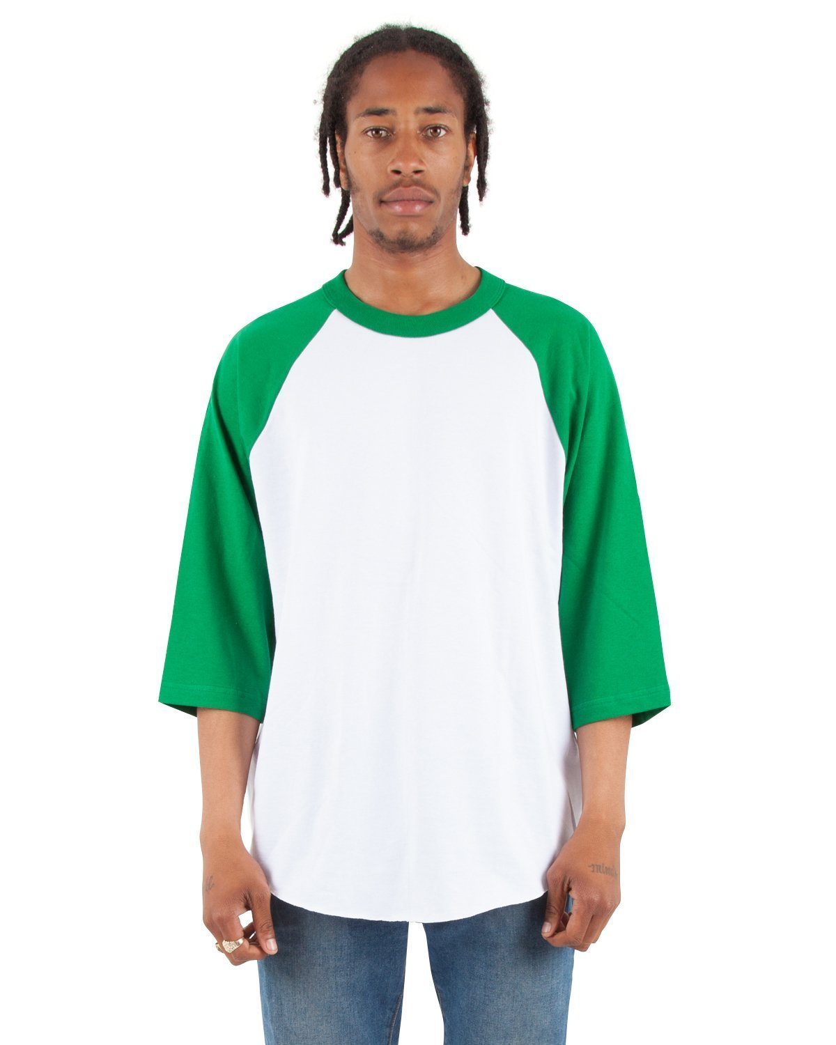 White and Kelly Green