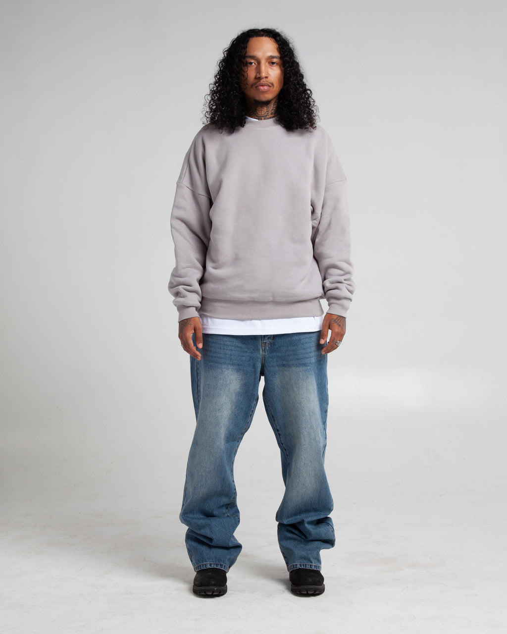 Garment Dye Double Layer Reversible Crewneck