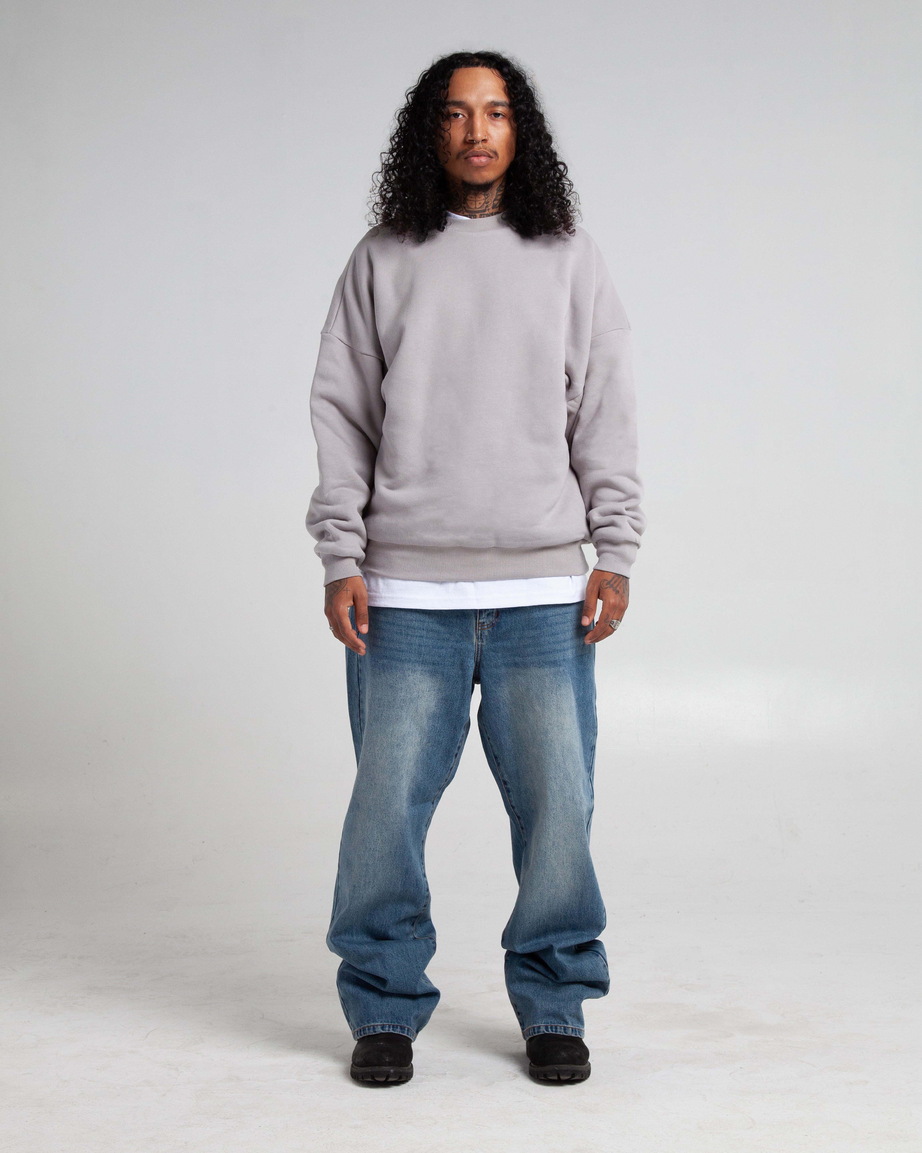 Garment Dye Double Layer Reversible Crewneck
