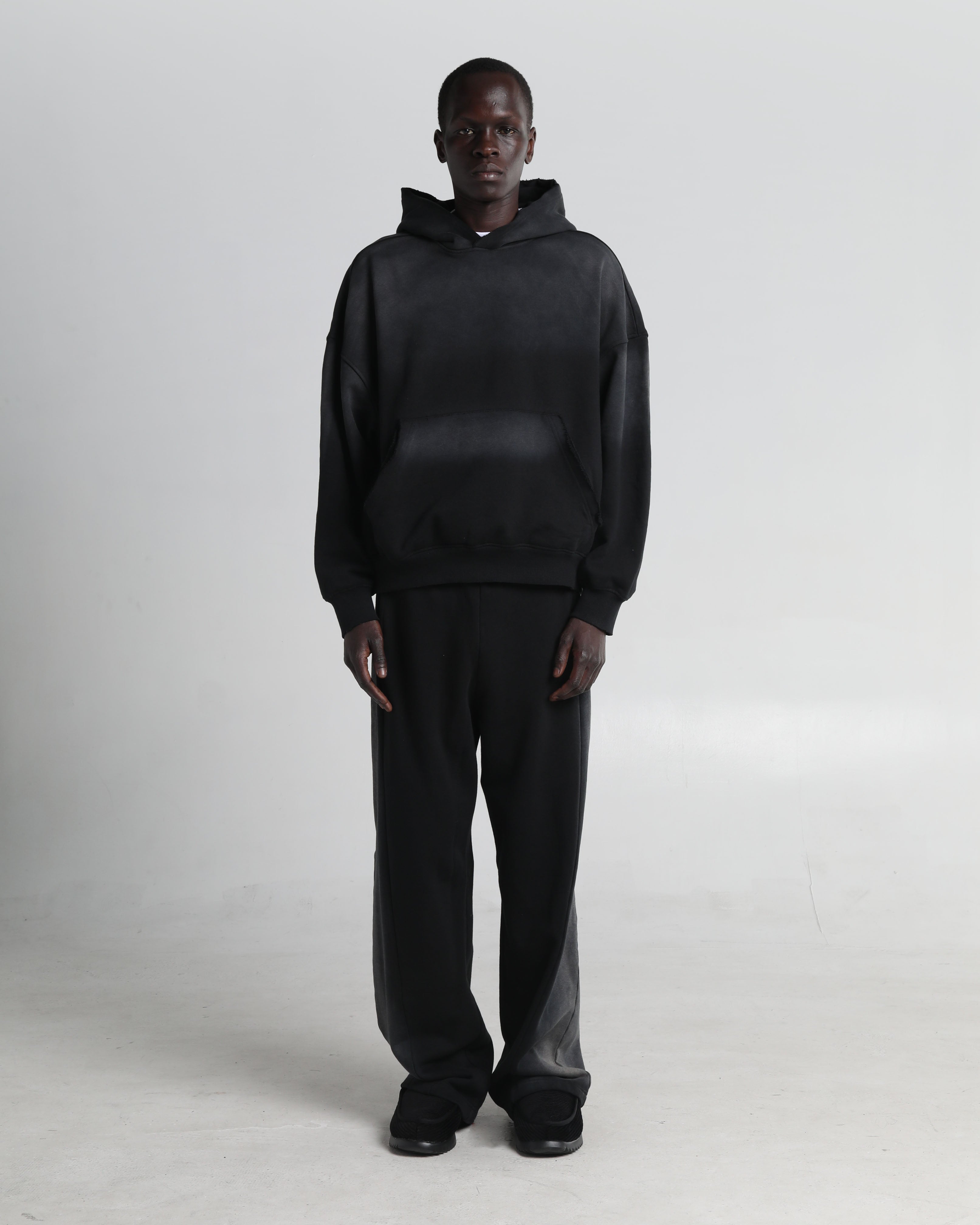 Garment Dye Distressed Drop Shoulder Hoodie
