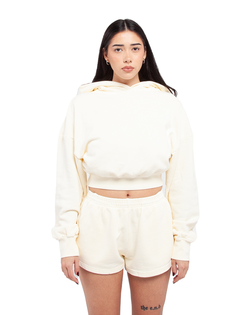 Women Garment Dye Crop Hoodie