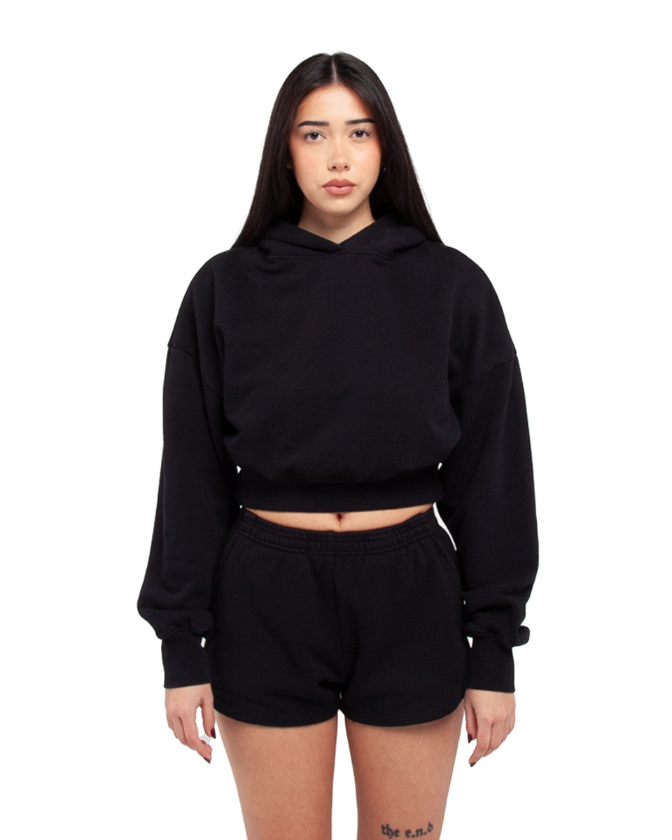 Women Garment Dye Crop Hoodie