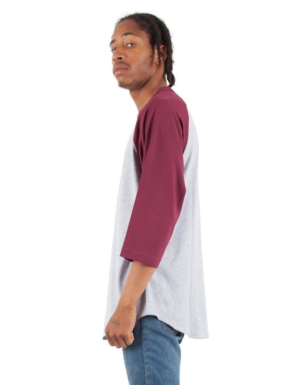 Heather Grey and Burgundy