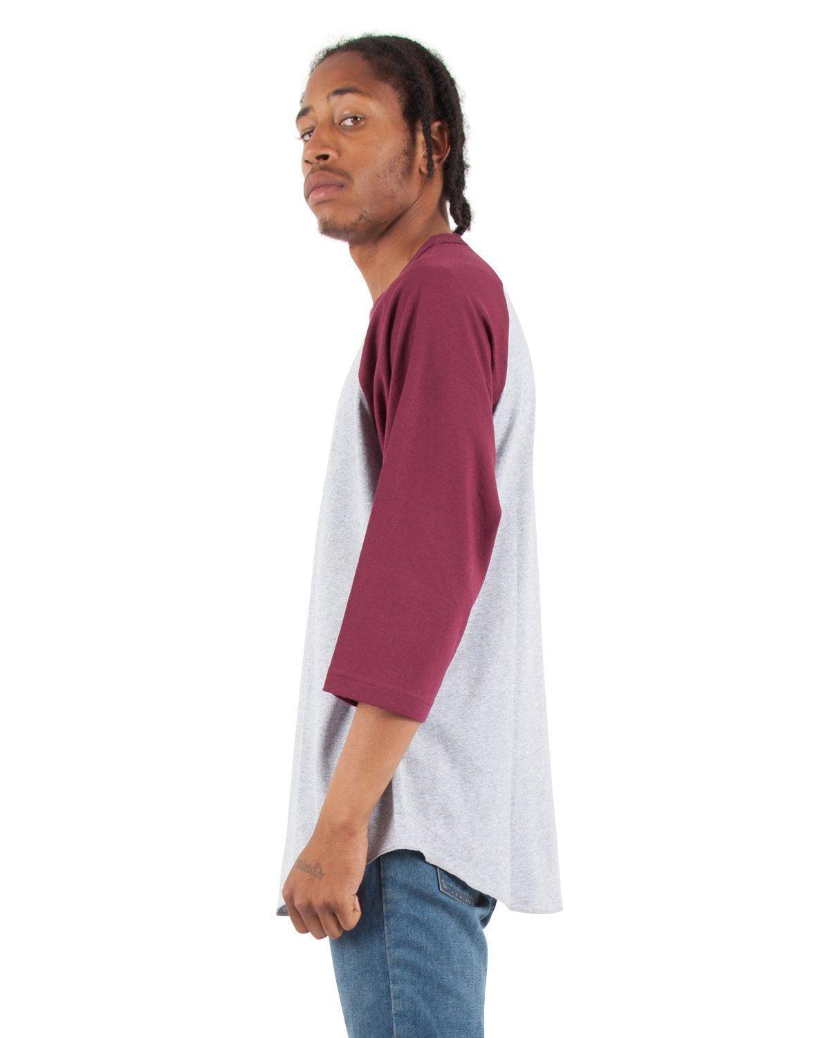 Heather Grey and Burgundy