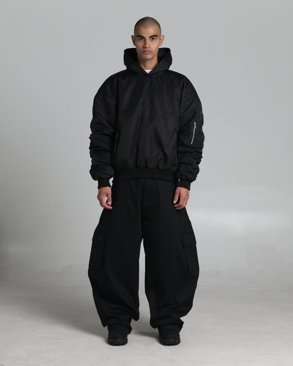 Nylon No-Zip Pullover Bomber