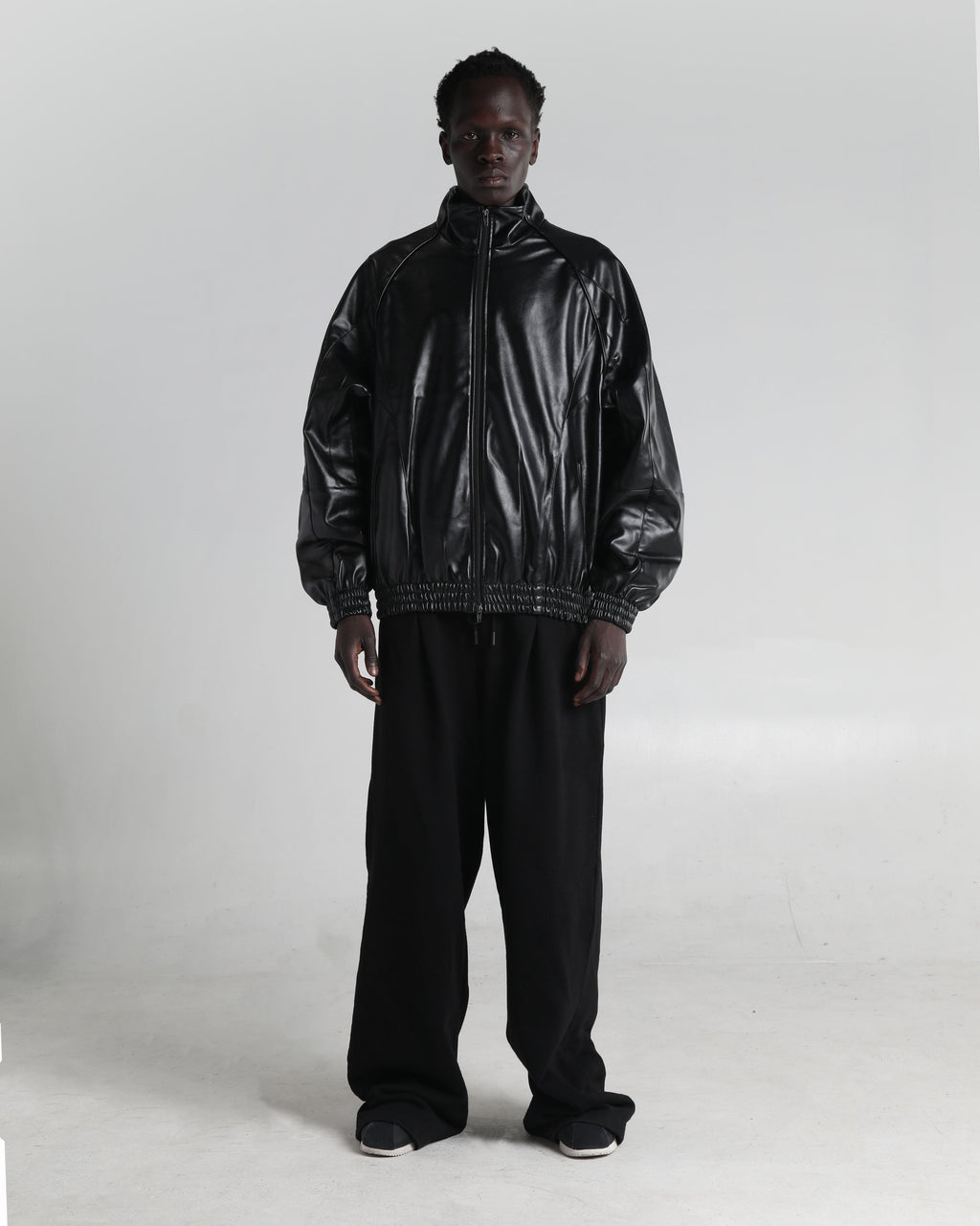 PU Leather Track Jacket